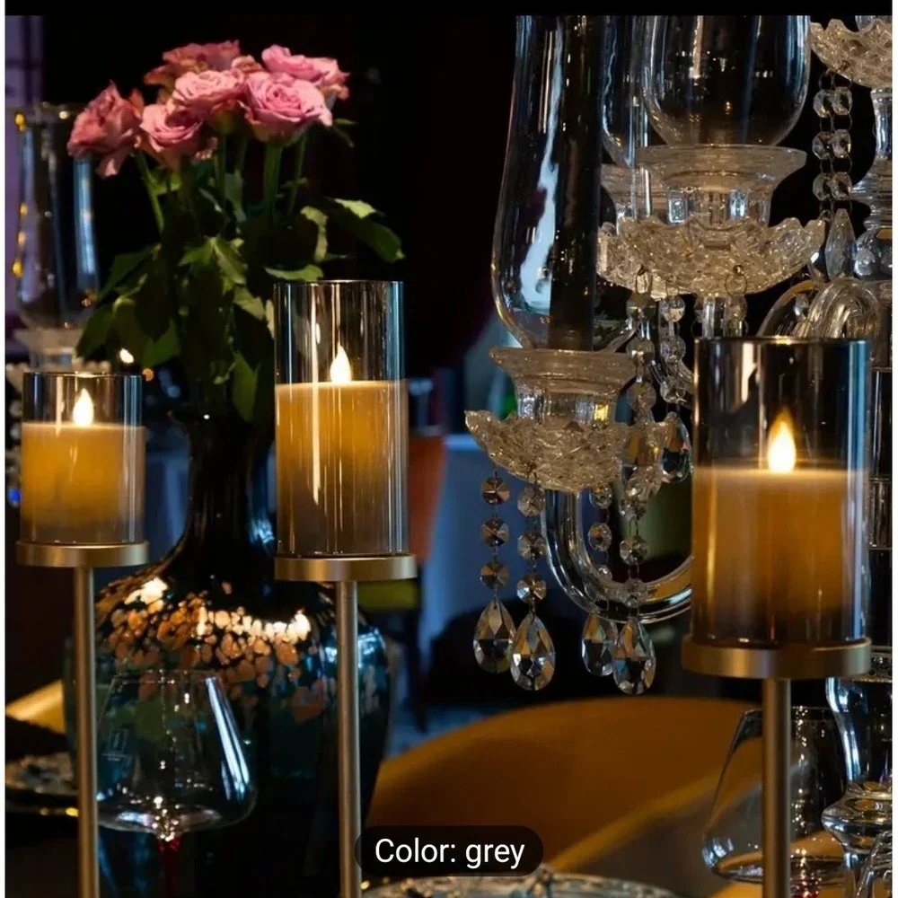 Acrylic Flameless Candles with Remote &‎ Timer, 3 Pack Dimmable Flickering LED